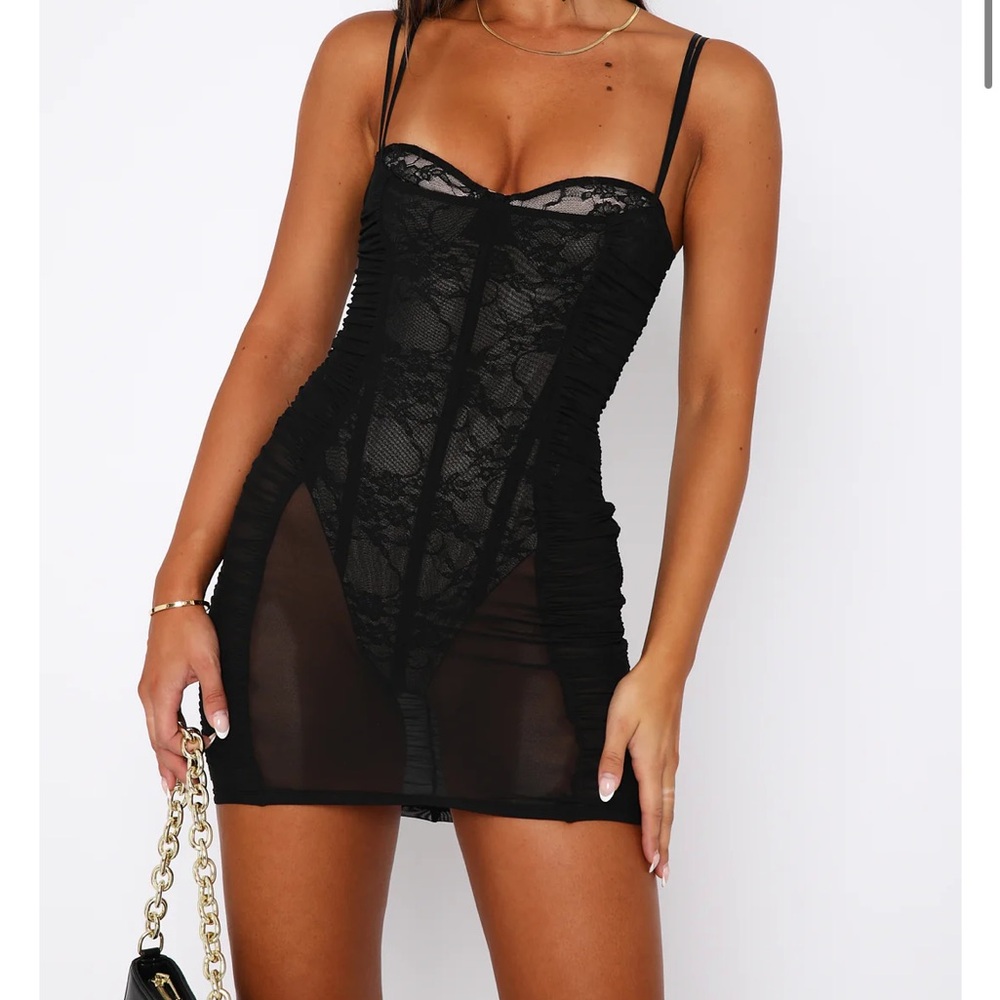 WHITE FOX MINI MESH DRESS